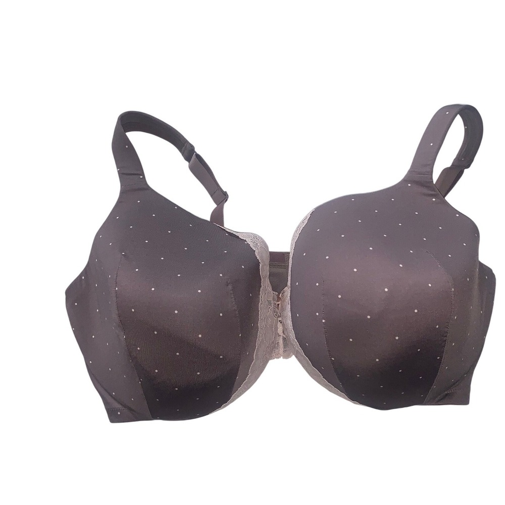 CACIQUE Bra.‎ Dusty Plum with Rose Dots  46DDD